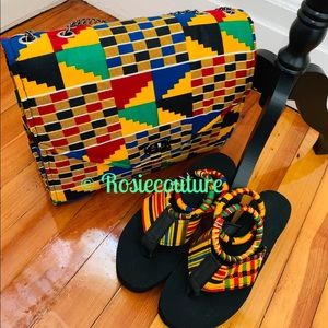 Ankara Bag, Slipper and necklaces set